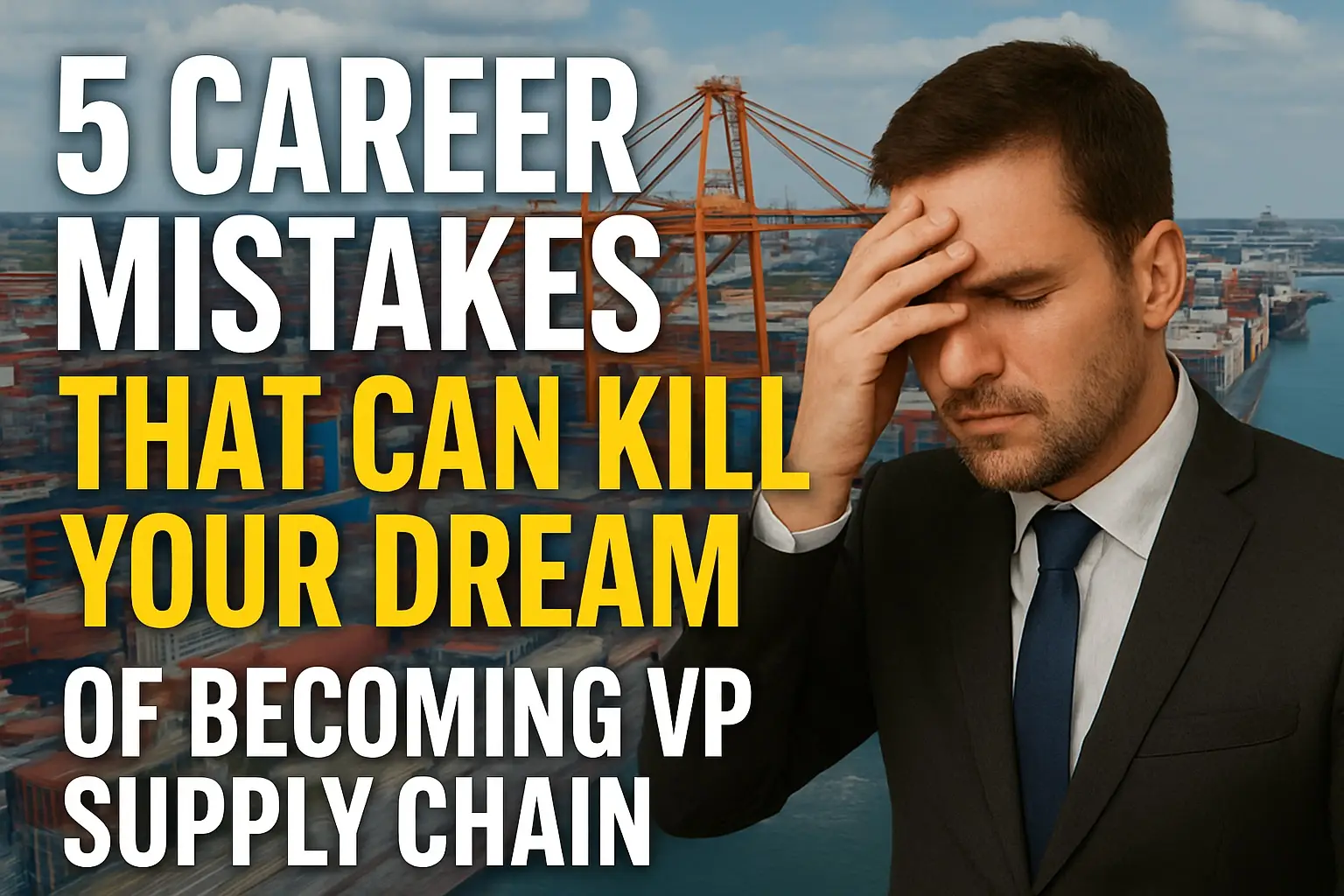 Cover image showing five major career mistakes to avoid for becoming a Vice President of Supply Chain.